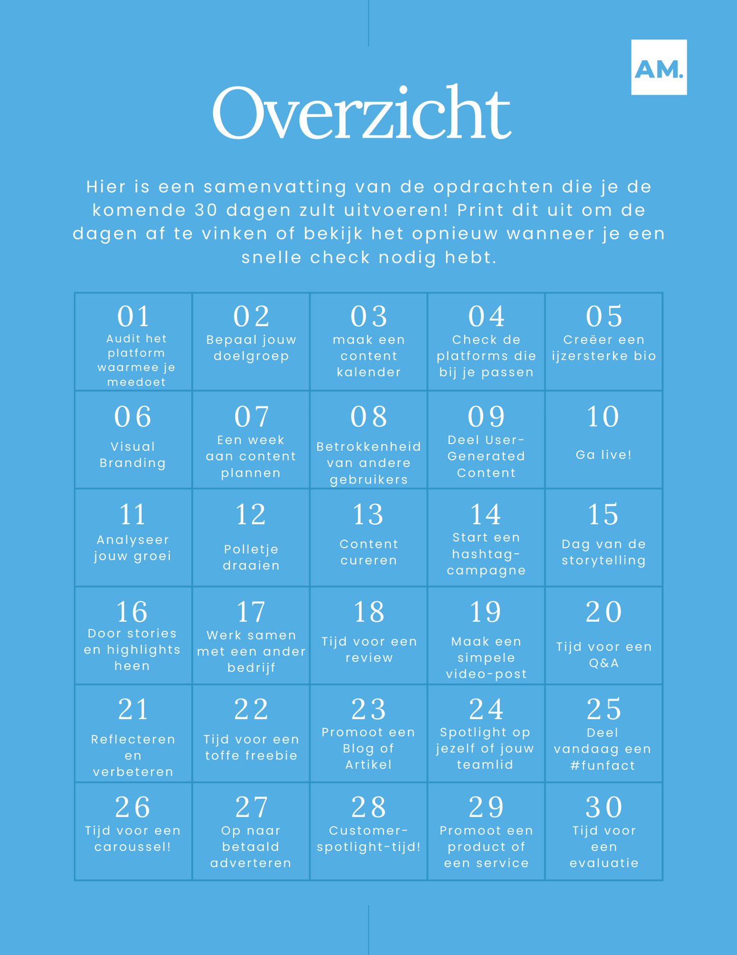 30 Dagen social challenge - werkboek